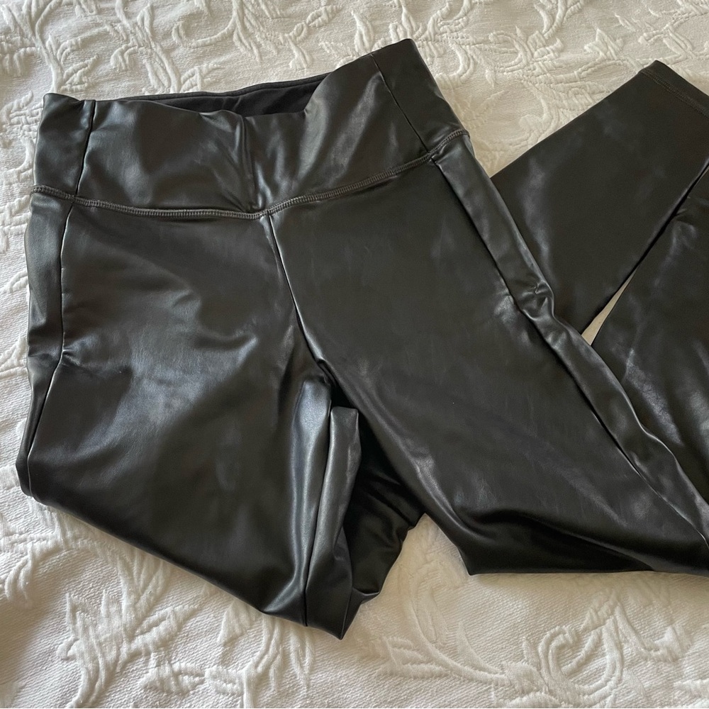 Athleta Black Faux Leather Legging